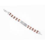 Original Rudraksha Silver Ganesh Rectangle Double Line Bracelet