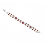 Pure Om Three Rhombus Silver Rudraksha Bracelet