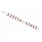 Rudraksha Silver Bracelet with Om Flower Design