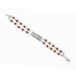 Rudraksha Silver Star Symbol double line Bracelet