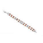 Rudraksha Silver Bracelet with Central Naag Double Line