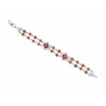 Real Rudraksha Silver Bracelet with Two Om Design