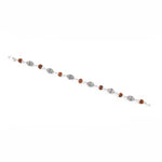 Rudraksha and Cylindrical Silver Beads Bracelet