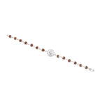 Rudraksha Silver Bracelet With Om in a Concave Sphere