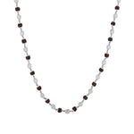 Rudraksha with Sphatik Diamond Cut Beads Silver Mala