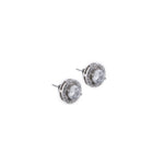Silver Set Chain Circular Pendant and Earrings with Finely Cut Stones for Women