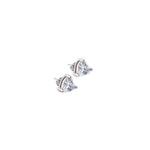 Silver Set Chain Heart-Shaped Pendant and Earrings with Stones for Women