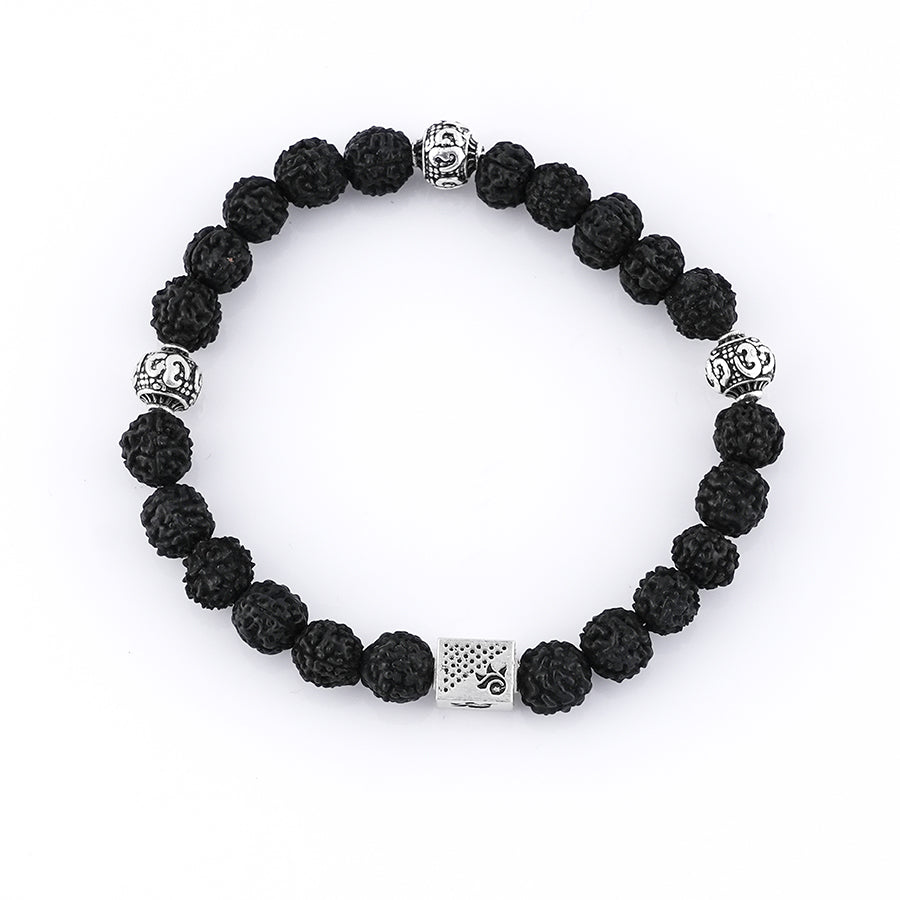 Original Black Rudraksha Om Bracelet