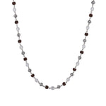 Original Rudraksha with Sphatik Diamond Cut and Om Silver Beads Mala
