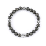 Pyrite Stone with Om Silver Beads Bracelet