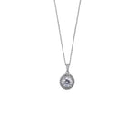 Silver Set Chain Circular Pendant and Earrings with Finely Cut Stones for Women