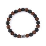 Rudraksha with Lava Beads Bracelet