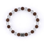 Rudraksha with Sphatik Diamond Cut Beads Bracelet