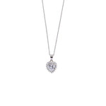 Silver Set Chain Pendant and Earrings with Sparkling Stones for Women