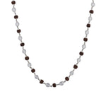 Rudraksha With Sphatik Beads Silver Mala