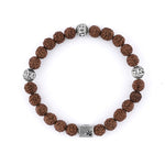 Rudraksha with Jay Shree Ram Silver Beads Bracelet