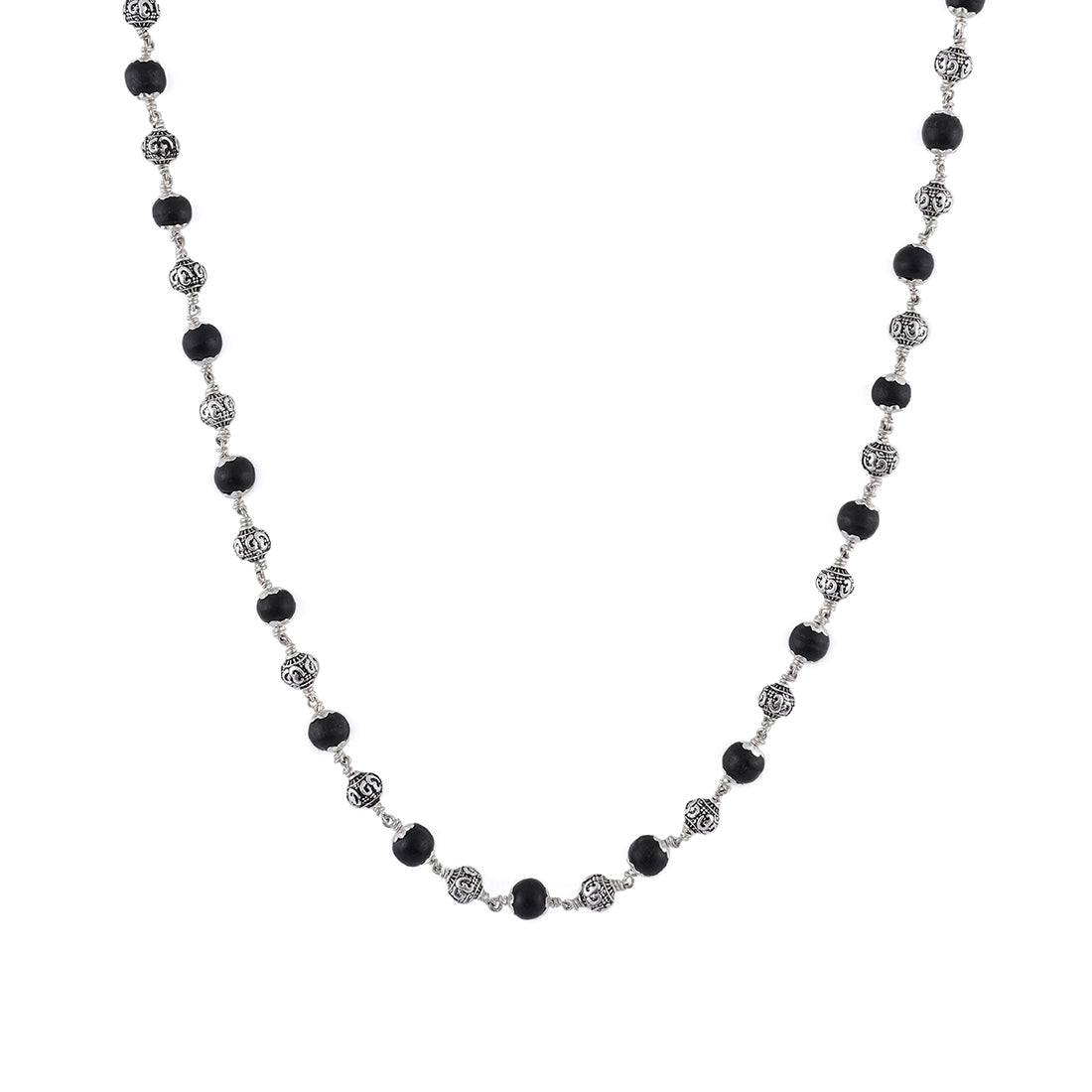 Karungali with Om Silver Beads Mala