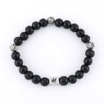 Ebony Karungali with Om Silver Beads Bracelet