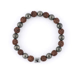 Rudraksha with Pyrite Beads Bracelet