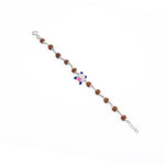 Rudraksha Silver Bracelet with Colorful Teddy Bear Single Line for Kids