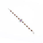 Rudraksha Silver Bracelet with Colorful Tortoise Single Line for Kids