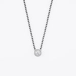 Solitaire Round Shape Mangalsutra in Silver 92.5