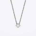 Solitaire Square Shape Mangalsutra in Silver 92.5