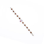 Real Rudraksha Silver Bracelet with Colorful Teddy Bear Single Line for Kids