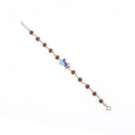 Rudraksha Silver Bracelet with Colorful Airplane Single Line for Kids