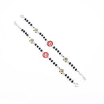 Black Beads Multicolor Tortoise Om Silver Nazariya for Kids