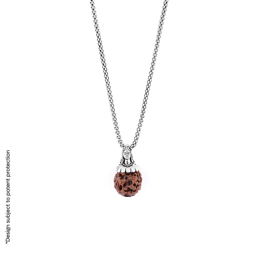 Orignal Adiyogi Pendant (3 Mukhi Nepali Rudraksha) With Chain