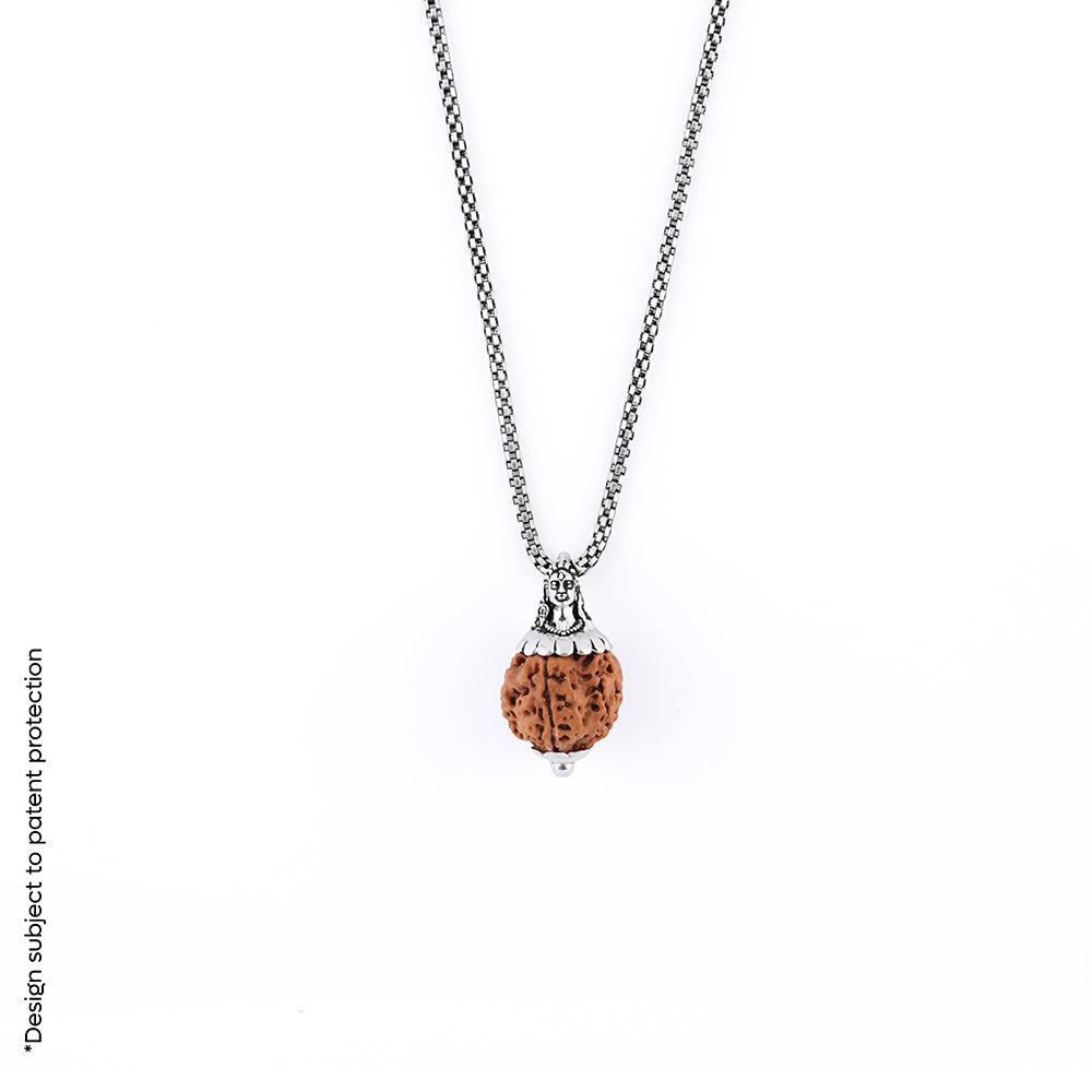 Orignal Adiyogi Pendant (4 Mukhi Nepali Rudraksha) With Chain