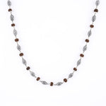 Authentic Rudraksha Silver Mala (Perforated Oval Beads)