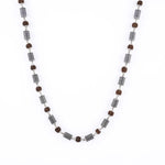 Cylinder Silver Rudraksha Mala