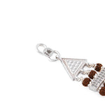 Original Rudraksha Silver Daimond Goga Tripel Line Bracelet