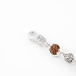 Original Rudraksha Silver Om Beads Capping Bracelet