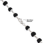 Black Rudraksha Silver Mala