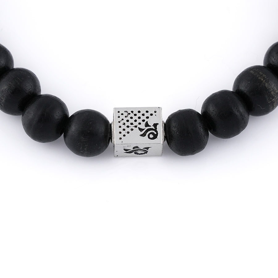 Karungali with Om Namah Shivay Silver Beads Bracelet