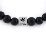 Ebony Karungali with Om Silver Beads Bracelet