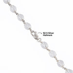 Sphatik Diamond Cut Beads Silver Mala