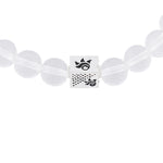 Sphatik Beads with Om Silver Beads Bracelet
