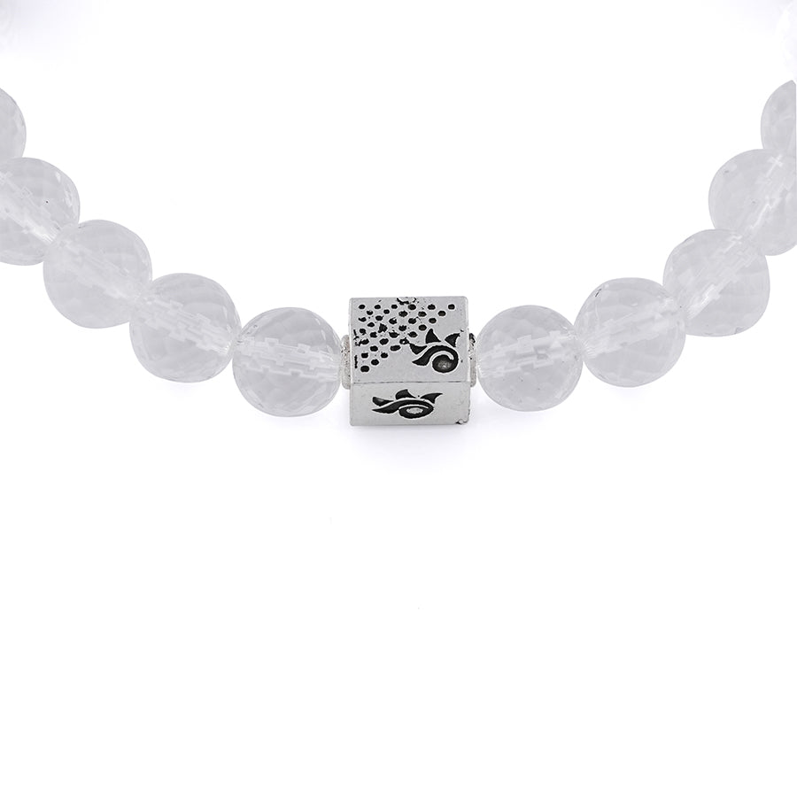 Spatik Diamond Cut Beads with Om Silver Beads Bracelet