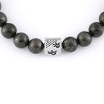 Pyrite Stone with Om Silver Beads Bracelet