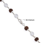 Rudraksha With Sphatik Beads Silver Mala