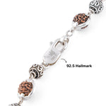 Rudraksha Capping 92.5 Silver Mala (Om Beads)