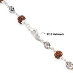 Rudraksha Silver Mala (Oval Beads)