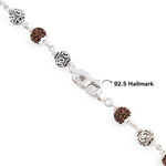 Rudraksha 92.5 Silver Mala (Om Beads)