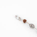 Pure Rudraksha and Cylindrical Silver Beads Bracelet