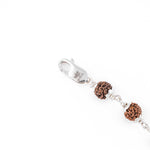 Authentic Rudraksha Silver Bracelet With Om in a Concave Sphere