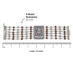 Rudraksha Silver Shiva Six Lines Bracelet